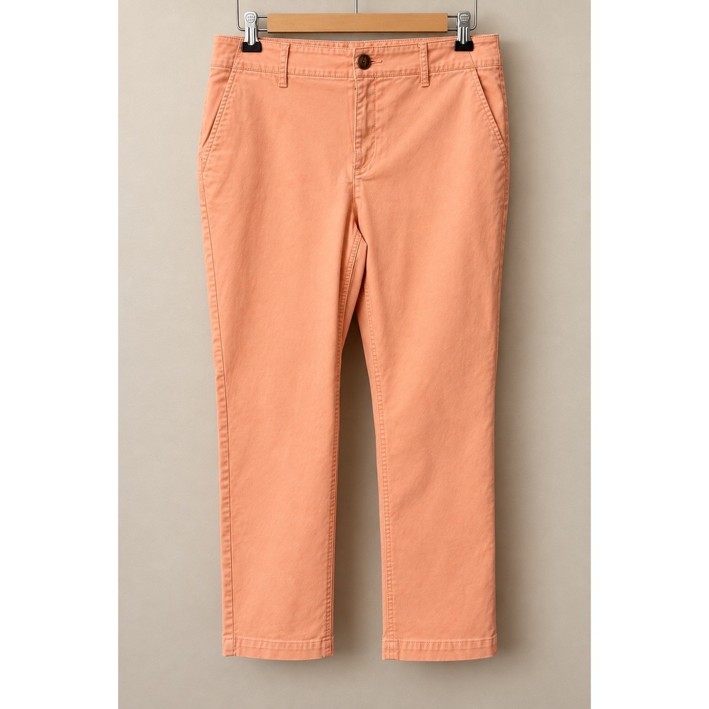 LOFT The Slim Pants Womens 8 Peach Orange Cotton Stretch Chino Trousers Mid Rise